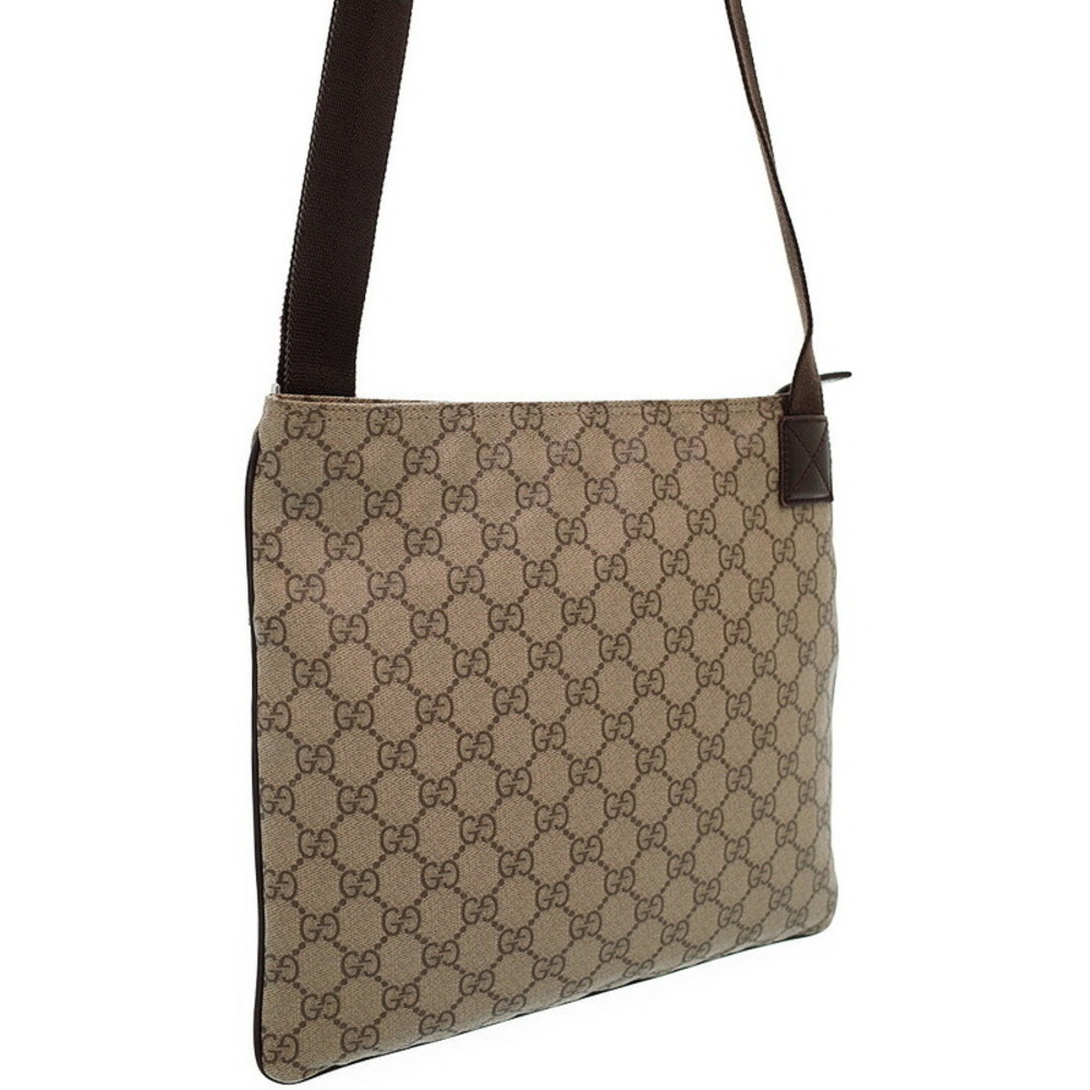 Gucci Messenger Brown Flat Plus Bag GG Monogram Crossbody